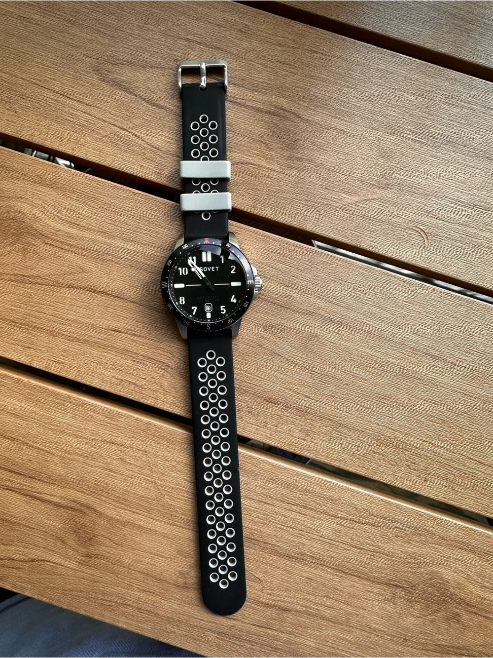 Tsovet Black Dial Diver Watch with Compass Bezel automatic Miyota 8215